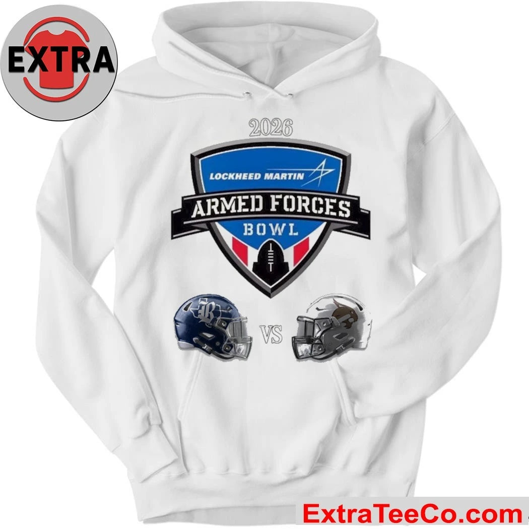 Official The upcoming Lockheed Martin Armed Forces Bowl 2026 game will be between the Rice Owls and the Texas State Bobcats Helmet Shirt