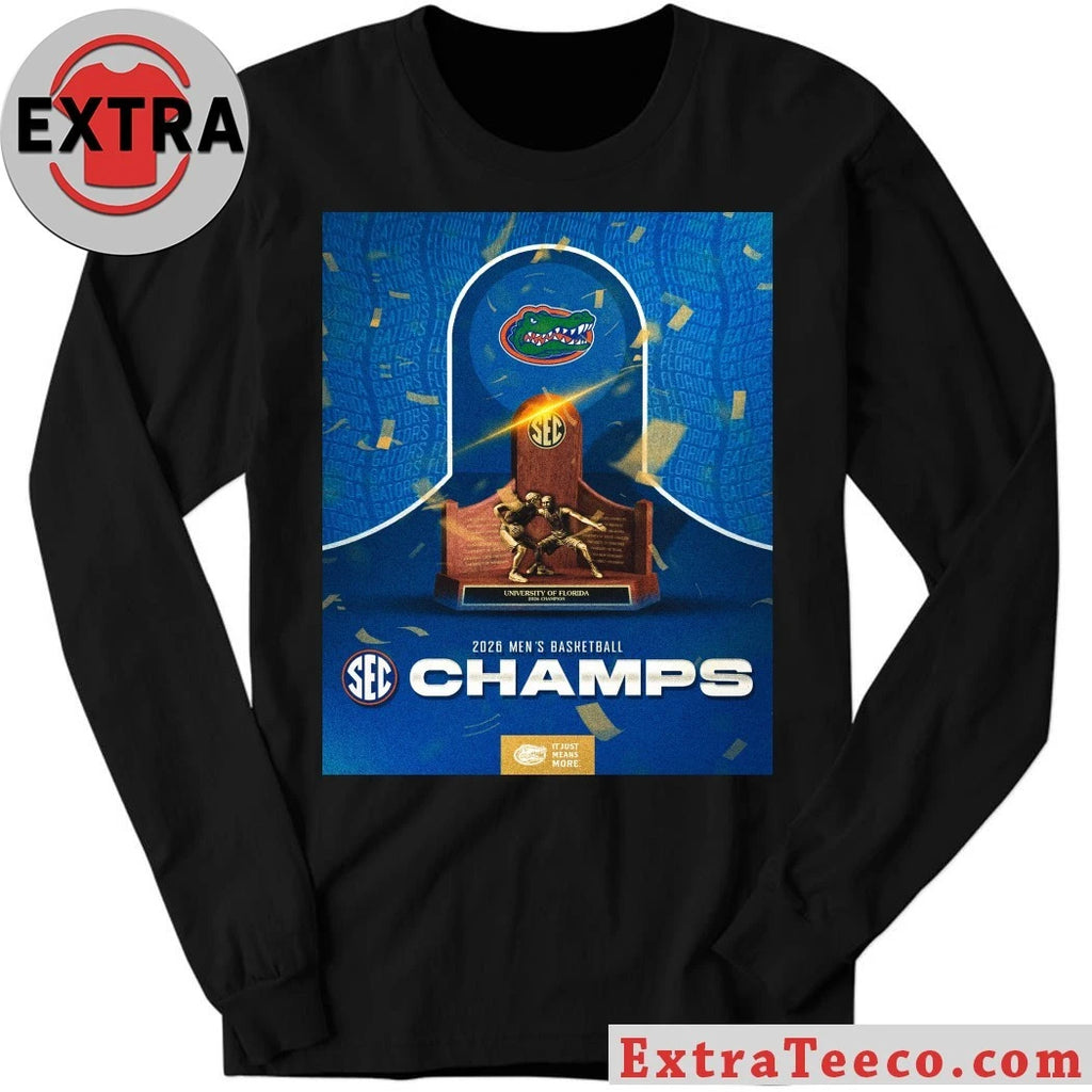 Official This poster commemorates the Florida Gators men’s basketball team from the University of Florida winning the SEC championship in the 2025-26 season Logo T-Shirt