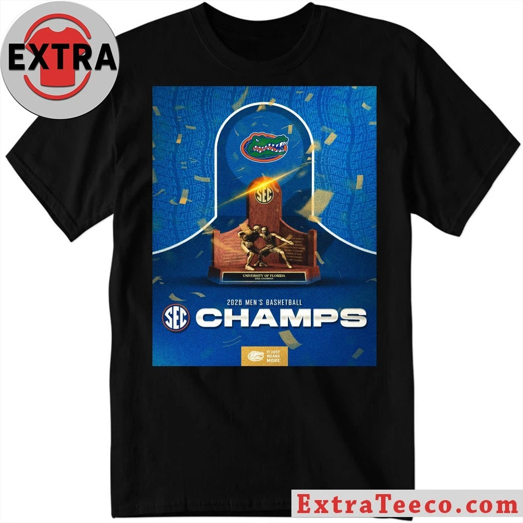 Official This poster commemorates the Florida Gators men’s basketball team from the University of Florida winning the SEC championship in the 2025-26 season Logo T-Shirt