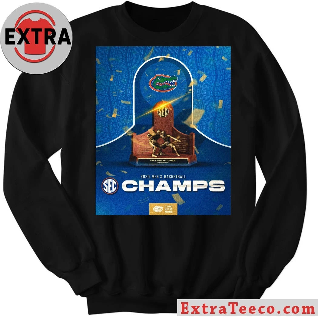 Official This poster commemorates the Florida Gators men’s basketball team from the University of Florida winning the SEC championship in the 2025-26 season Logo T-Shirt