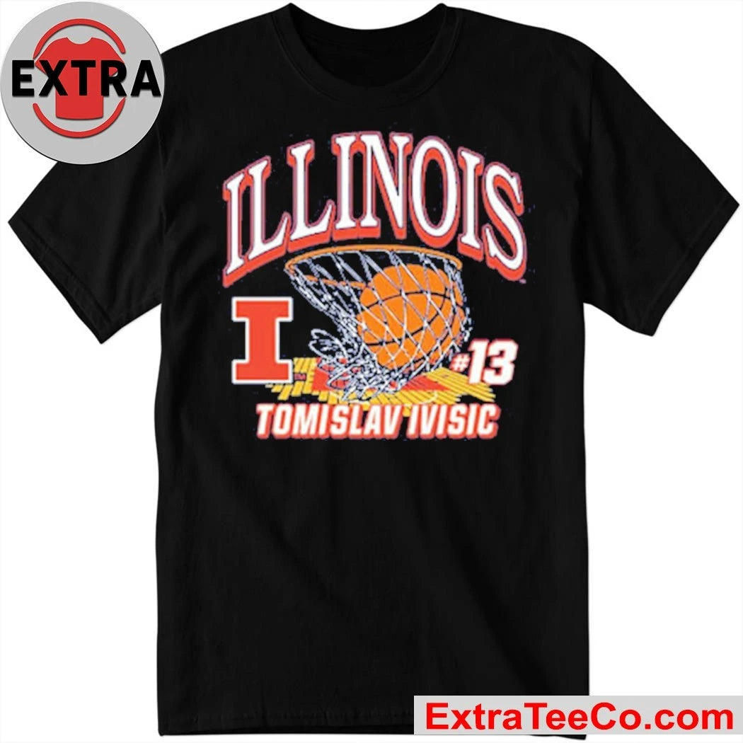Official Tomislav Ivisic Illinois Fighting Illini Mens Navy Blue NIL Shirt