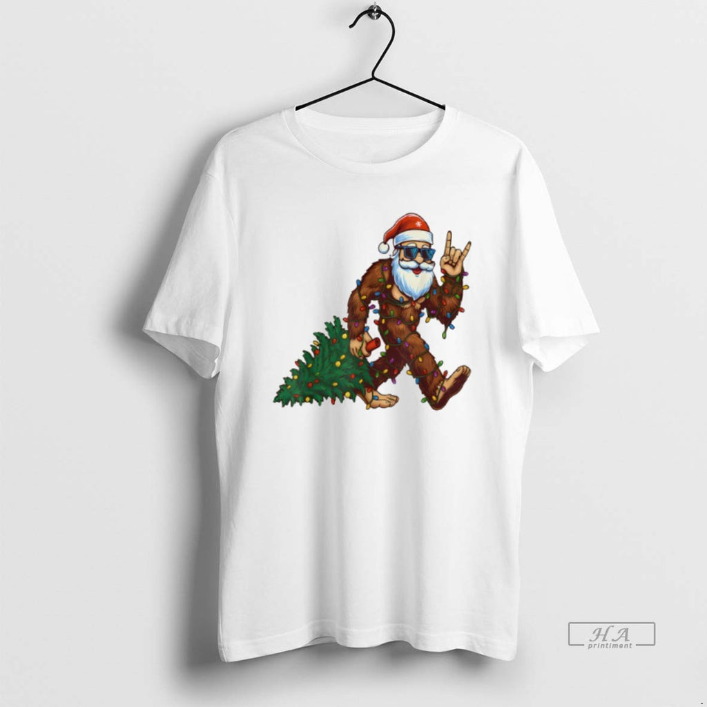 Official Trendy Santa Bigfoot Christmas Tree Xmas Christmas