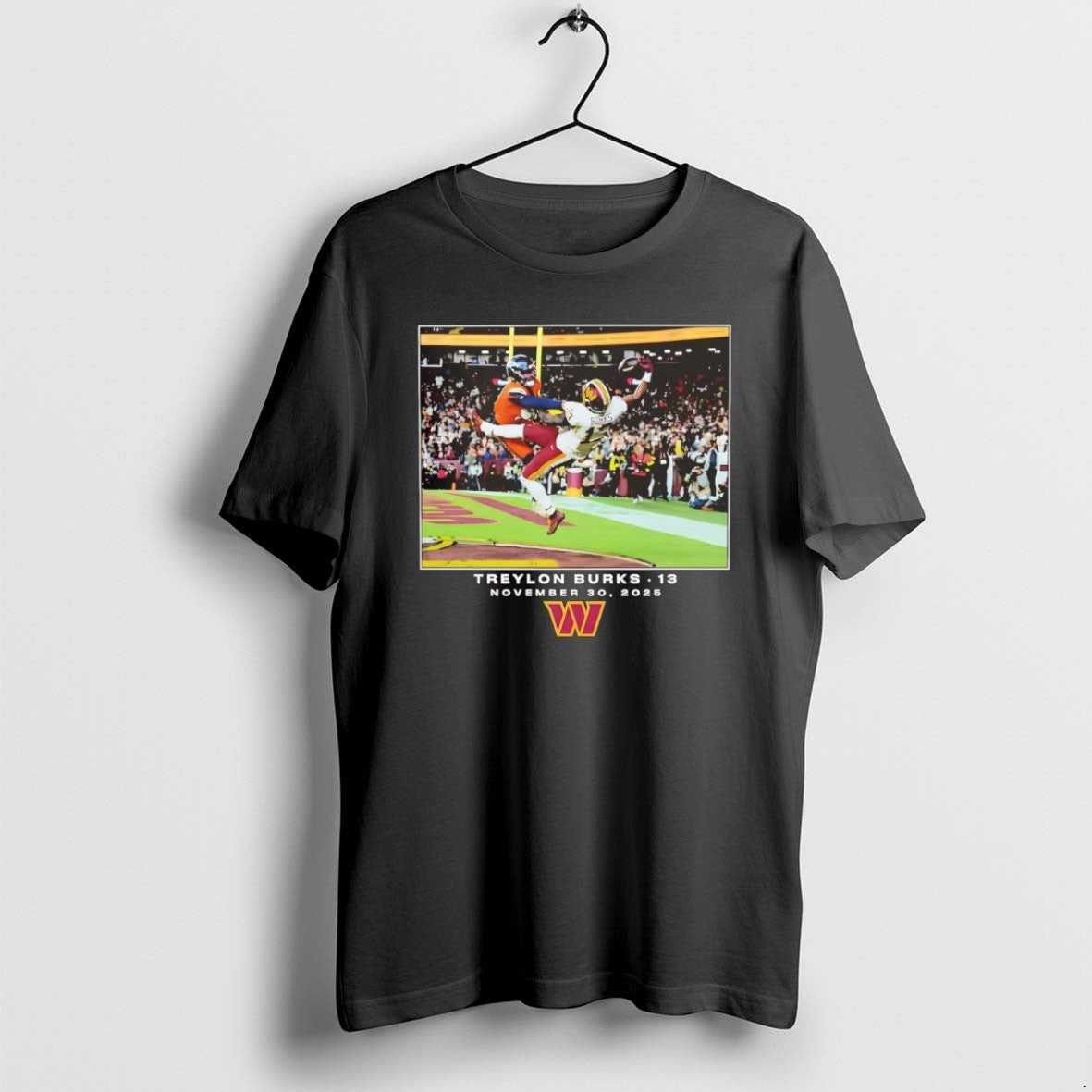 Official Treylon Burks Catching Moment Photo Washington Commanders Chriast T-Shirts, Hoodie, Sweatshirt | PodTeesHub.com