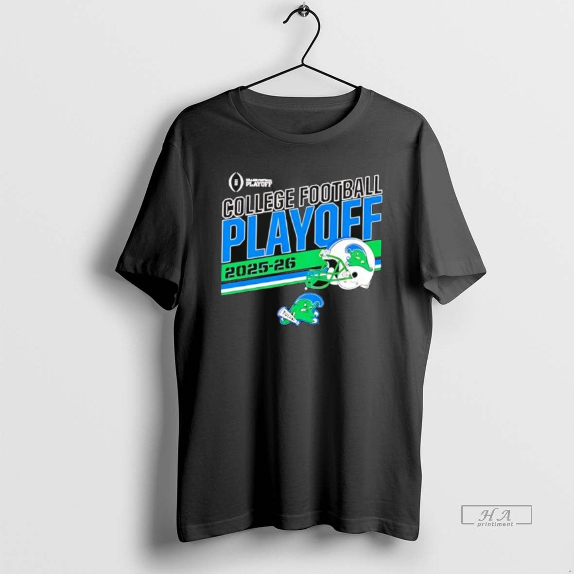 Official Tulane Green Wave 2025 2026 College Football Playoff Stripe Helmet T-Shirts, Hoodie, Sweatshirt | PodTeesHub.com