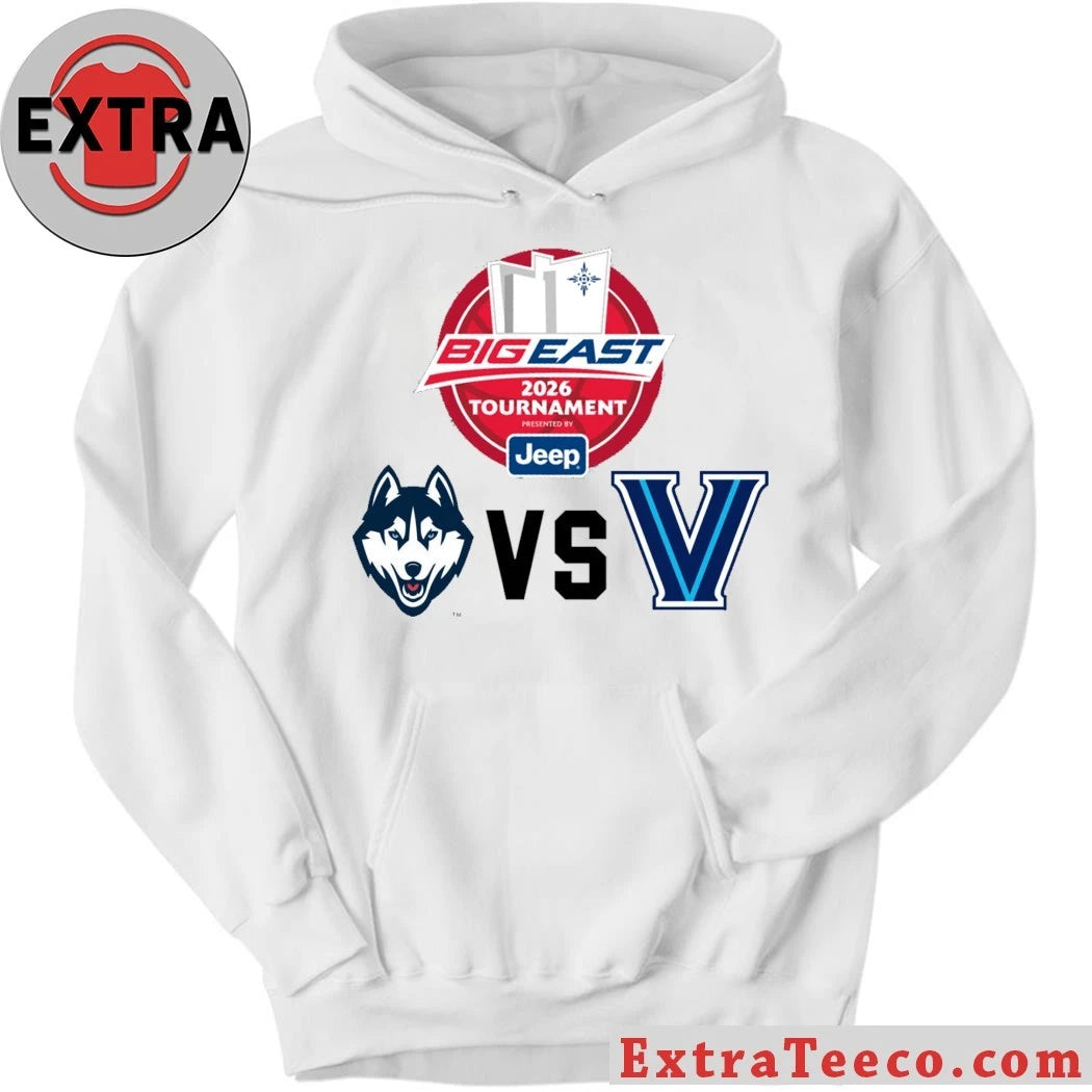 Official US college basketball between UConn Huskies and Villanova Wildcats Logo Shirt