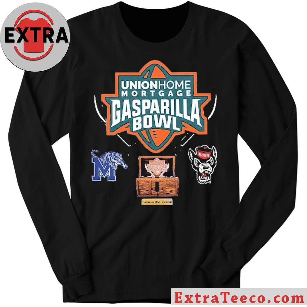 Official Union Home Mortgage Gasparilla Bowl Memphis Tigers Versus NC State Wolfpack Bowl Season College Football 2025 2026 Logo Shirt