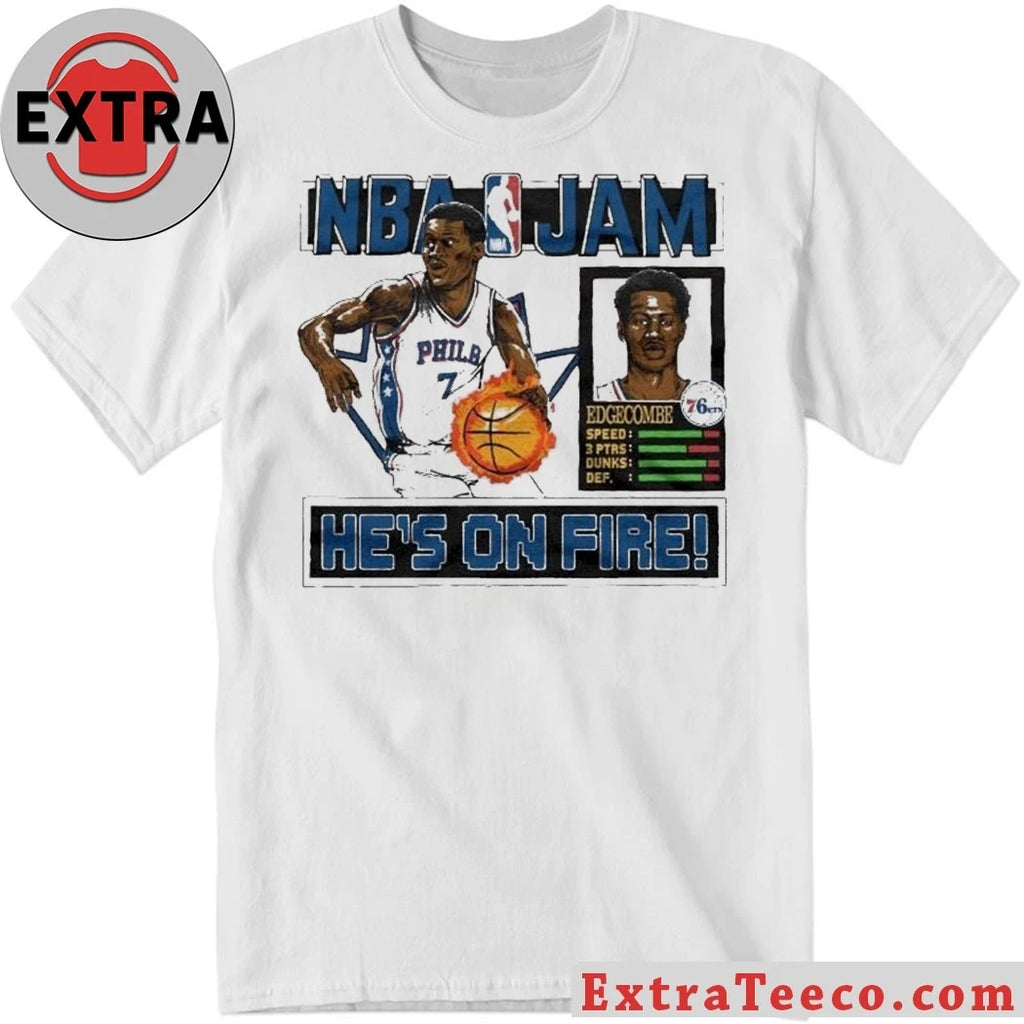 Official V.J. Edgecombe, guard for the Philadelphia 76ers in the NBA He’s On Fire Shirt