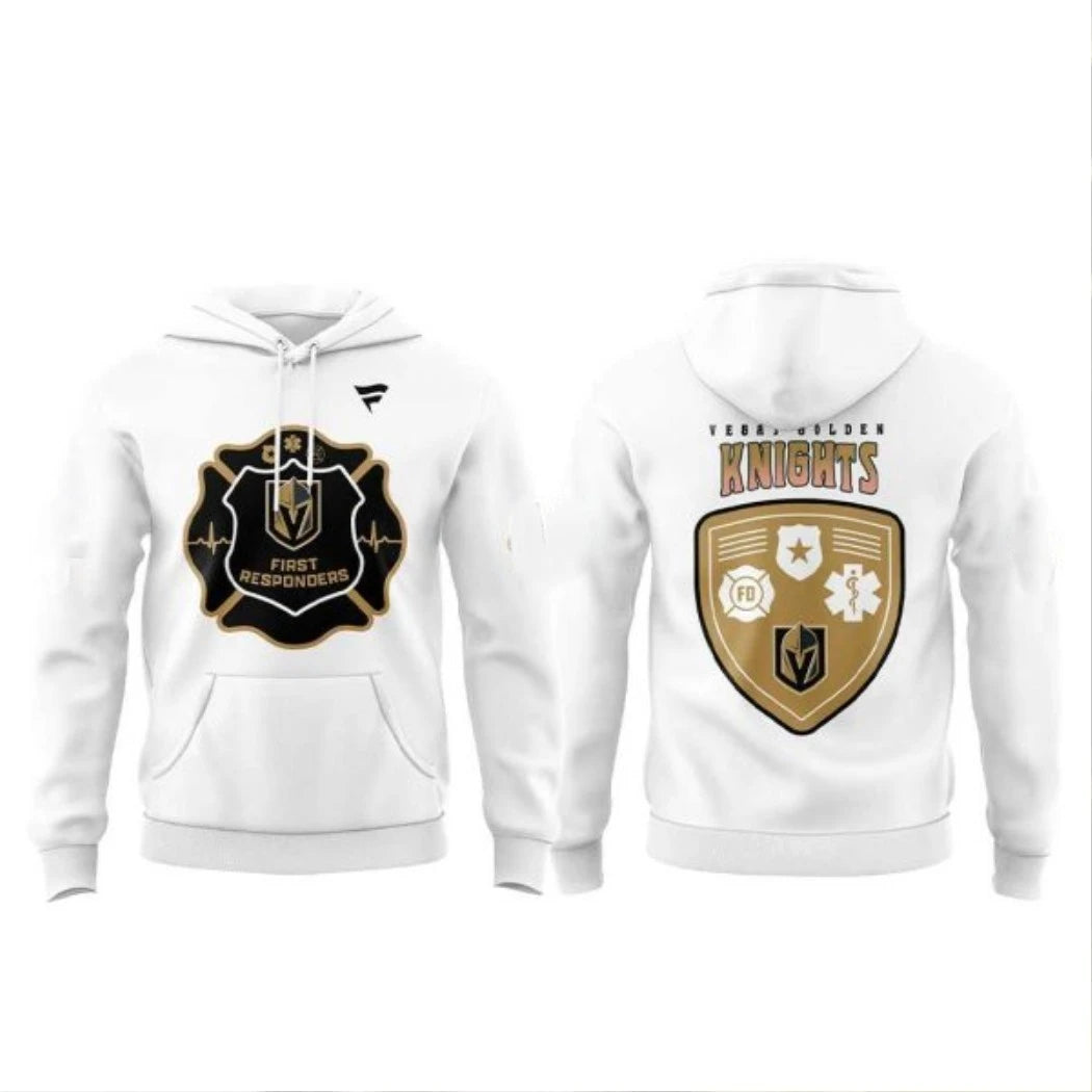 Official Vegas Golden Knights x First Responders 2026 Night Firefighters Hoodie T-Shirt