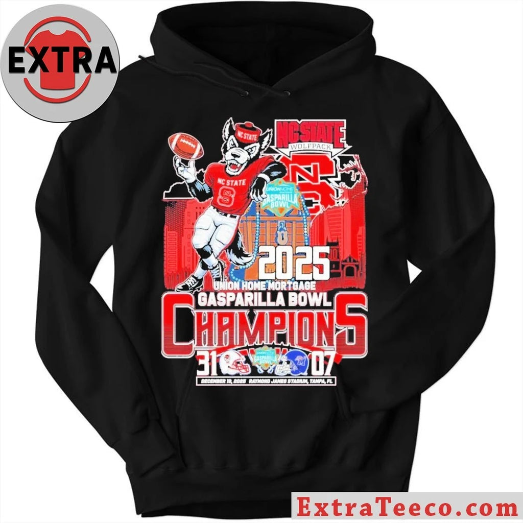 Official Victory of the NC State Wolfpack at the Union Home Mortgage Gasparilla Bowl, December 19, 2025, at Raymond James Stadium, Tampa, FL T-Shirt