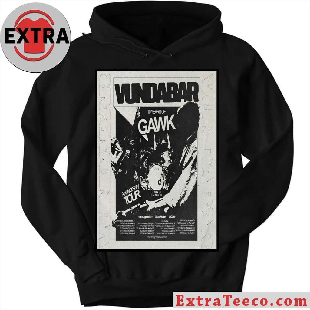 Official Vundabar 10 Years Of Gawk North America 2026 Tour Poster Shirt
