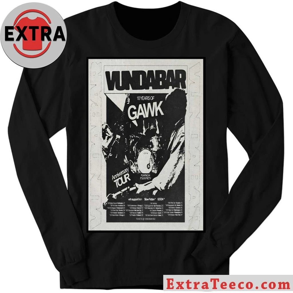 Official Vundabar 10 Years Of Gawk North America 2026 Tour Poster Shirt