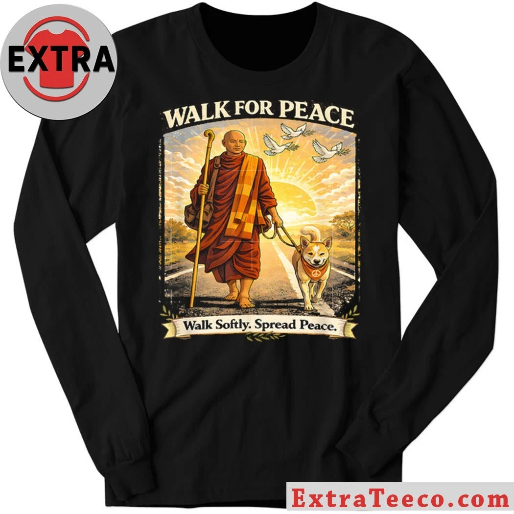 Official Walk For Peace Monks With Aloka The Peace Dog Shirt