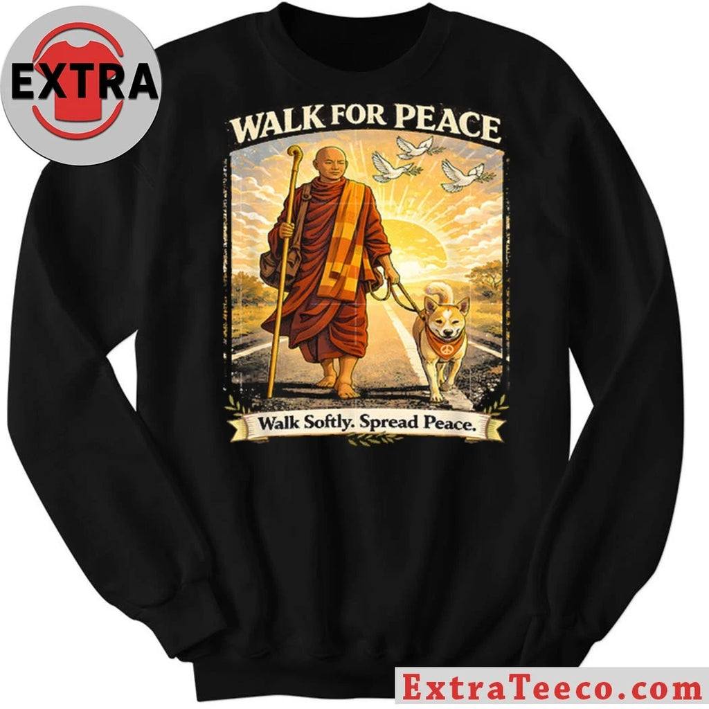 Official Walk For Peace Monks With Aloka The Peace Dog Shirt