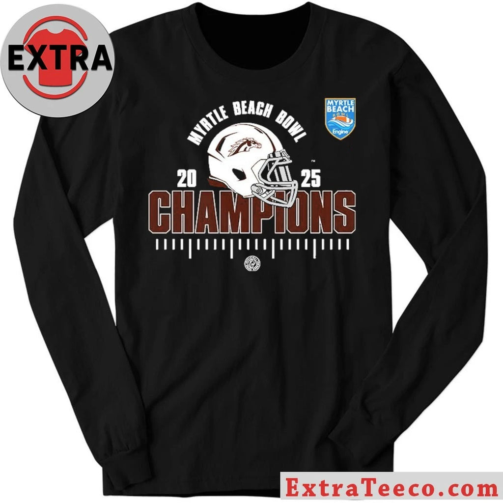 Official Western Michigan Broncos 2025 Myrtle Beach Bowl Champions NCAA Football Shirt