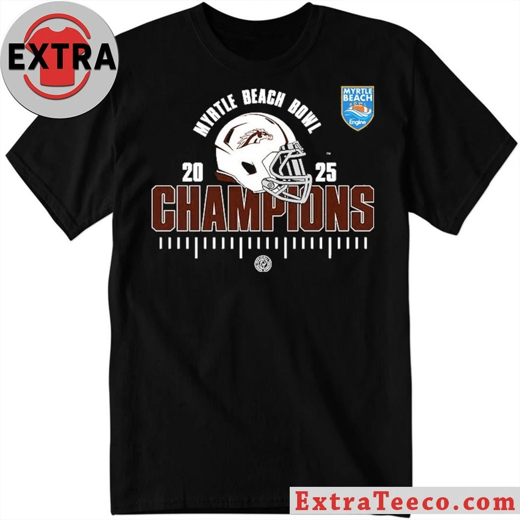 Official Western Michigan Broncos 2025 Myrtle Beach Bowl Champions NCAA Football Shirt