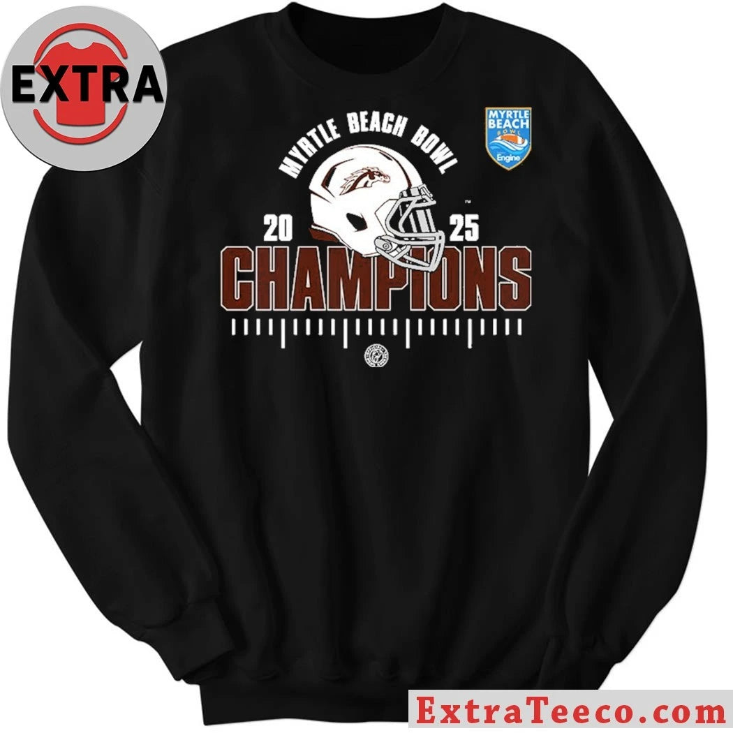 Official Western Michigan Broncos 2025 Myrtle Beach Bowl Champions NCAA Football Shirt