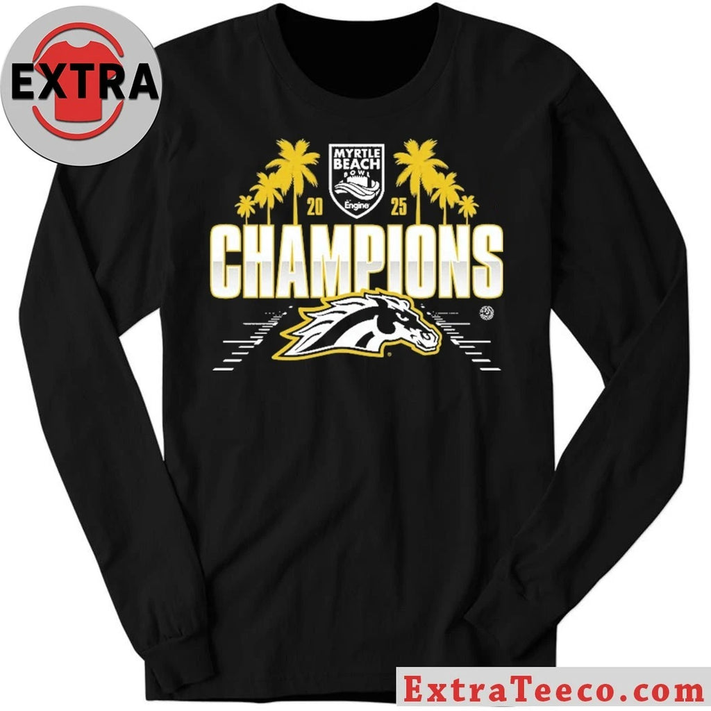 Official Western Michigan Broncos 2025 NCAA Football Myrtle Beach Bowl Champions Shirt