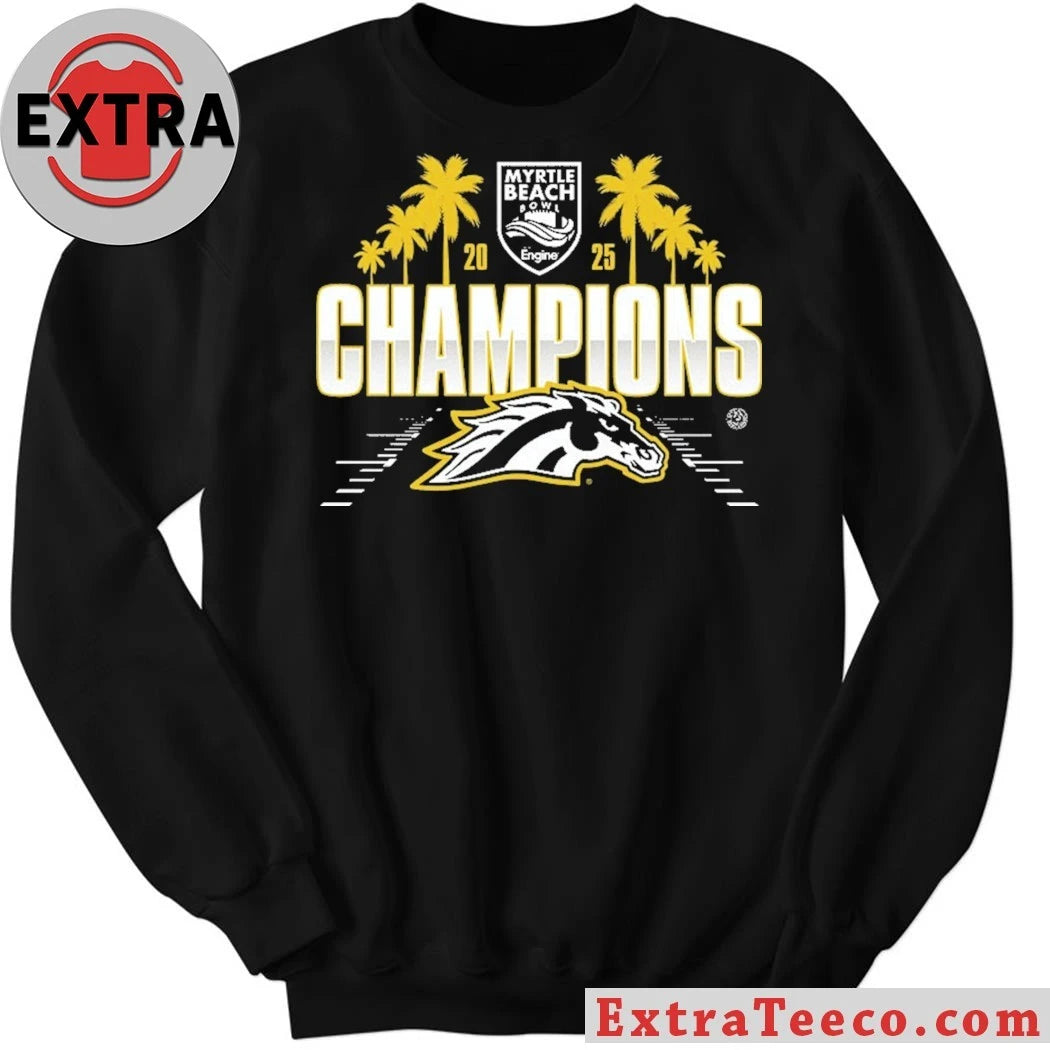 Official Western Michigan Broncos 2025 NCAA Football Myrtle Beach Bowl Champions Shirt