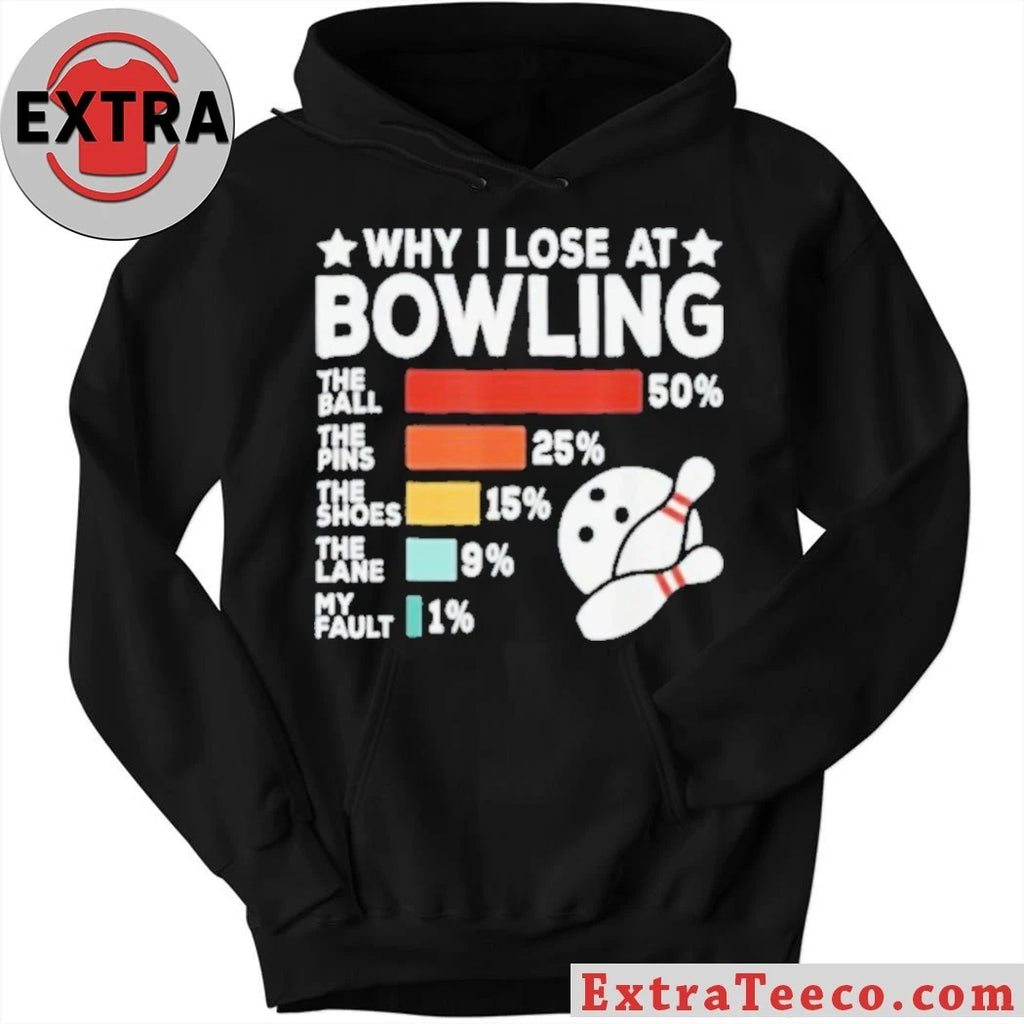 Official Why I Lose At Bowling Funny Chart Graphic Sarcastic Bowling Gift For League Players Shirt