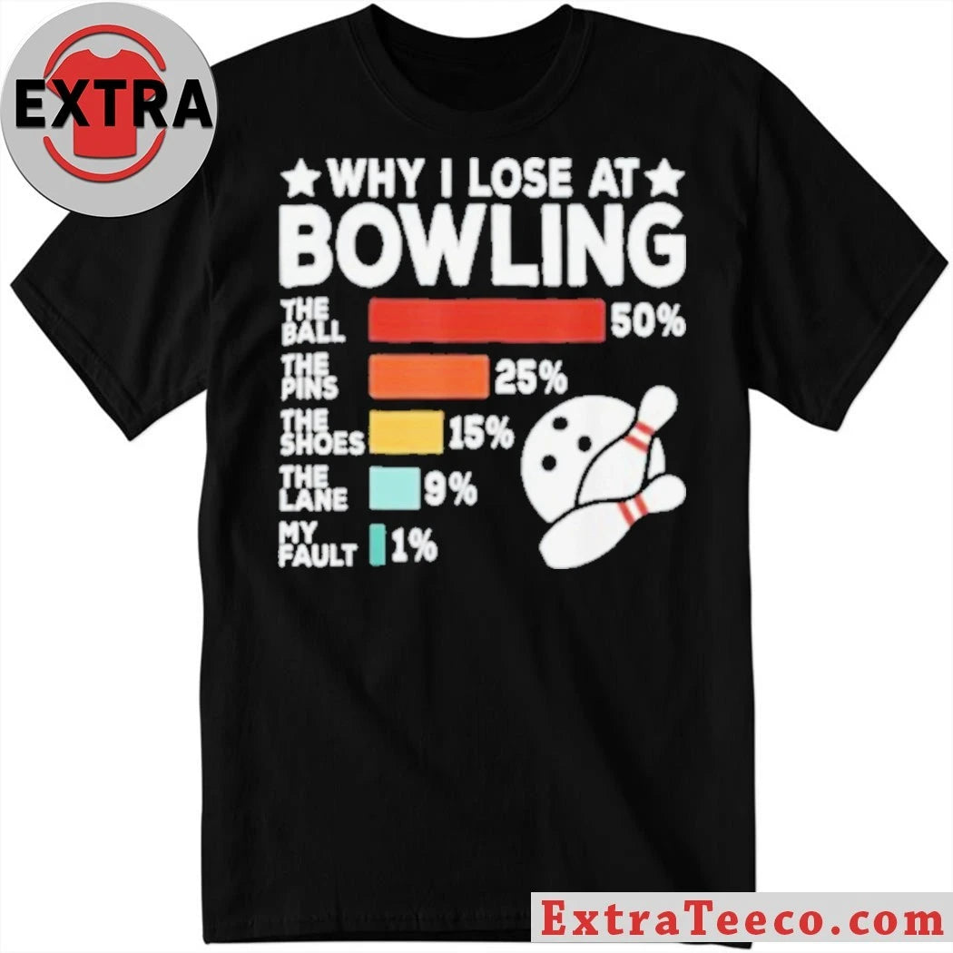 Official Why I Lose At Bowling Funny Chart Graphic Sarcastic Bowling Gift For League Players Shirt