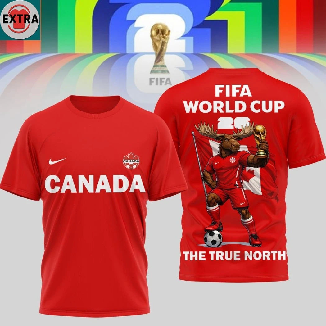 Official World Cup FIFA 2026 Canada Team The True North Logo Hoodie Shirt