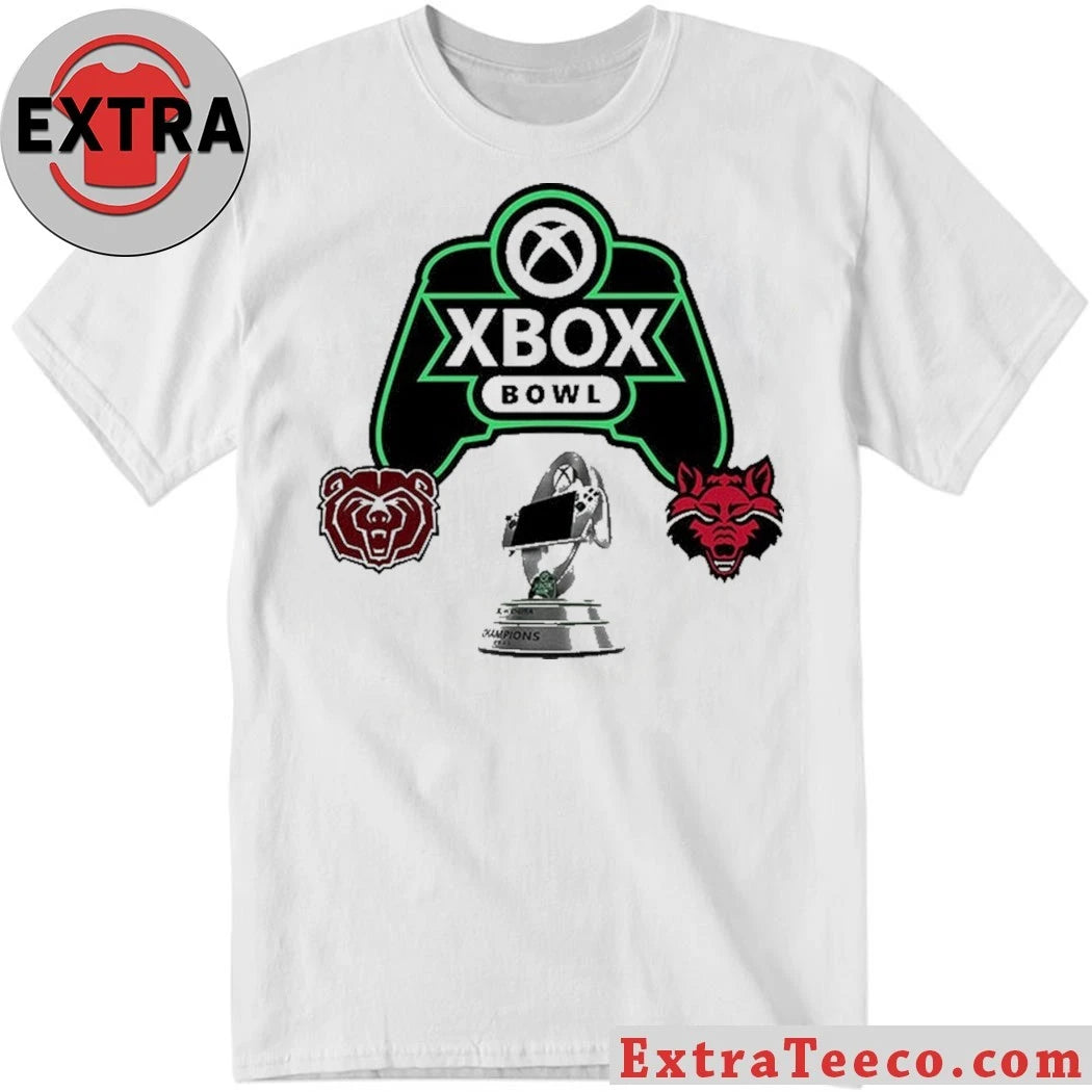 Official Xbox Bowl Arkansas State Red Wolves Versus Missouri State Bears Bowl Season College Football 2025 2026 Logo Shirt