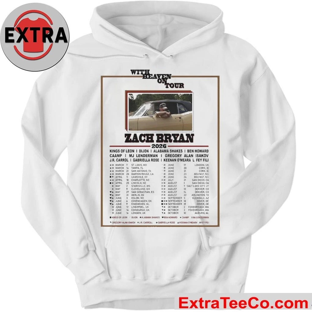 Official Zach Bryan With Heaven On Tour 2026 Signature Shirt