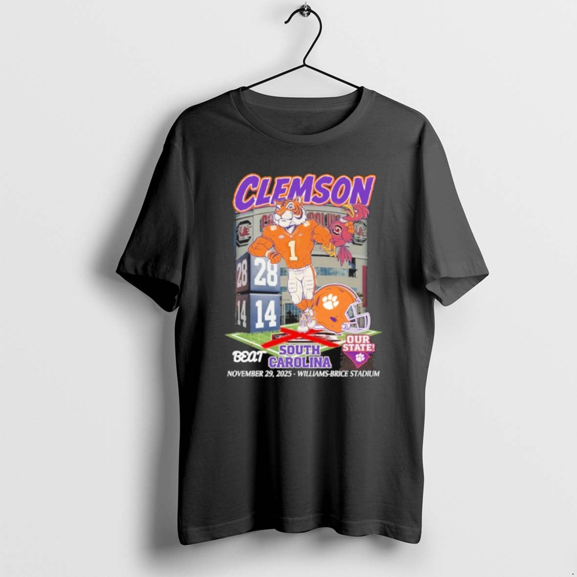 Official Zccuow2b Clemson Tigers Beat South Carolina Our State November 29 2025 T-Shirts, Hoodie, Sweatshirt | PodTeesHub.com