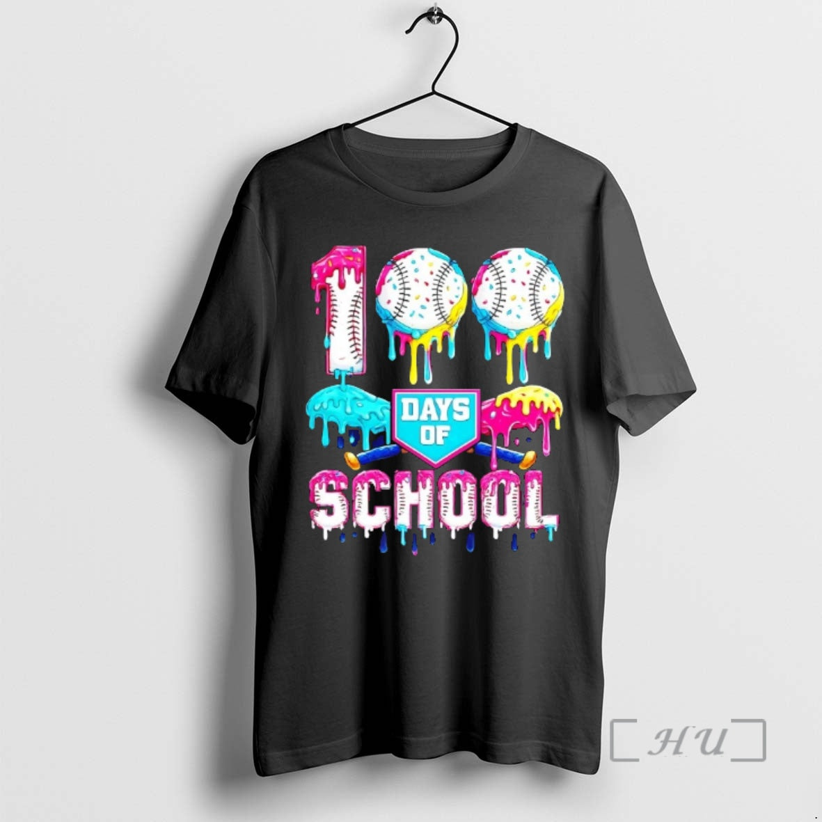 Officials 100 Days Of School 100th Day Ice Cream Drip Baseball Premium T Shirts Sweater Hoodie, Sweatshirt | PodTeesHub.com