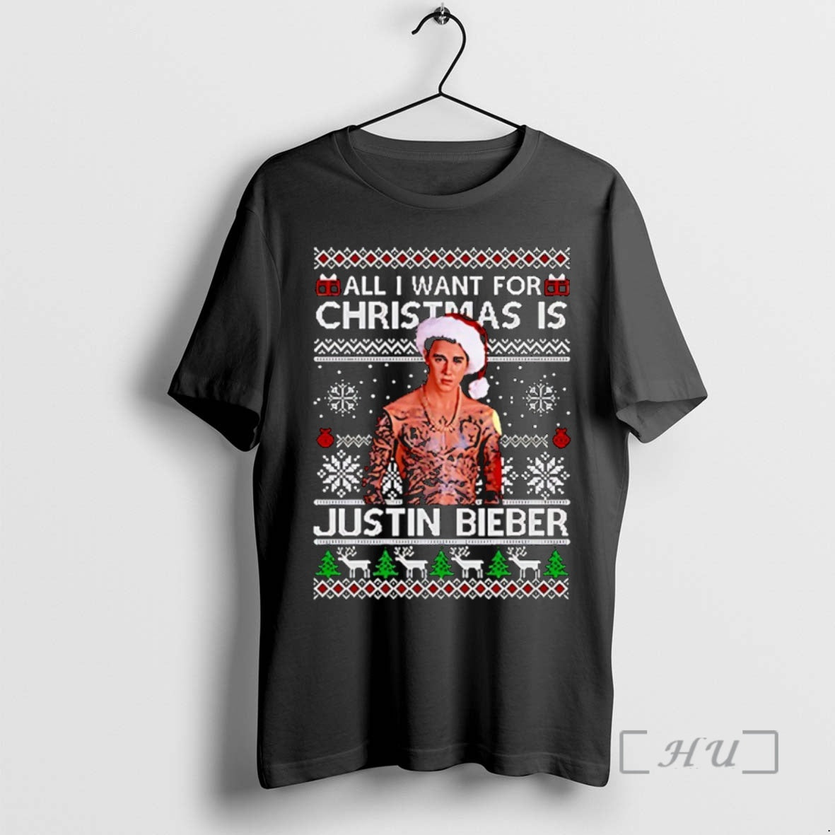 Officials All I Want For Christmas Is Justin Bieber Ugly Christmas Premium T Shirts Sweater Hoodie, Sweatshirt