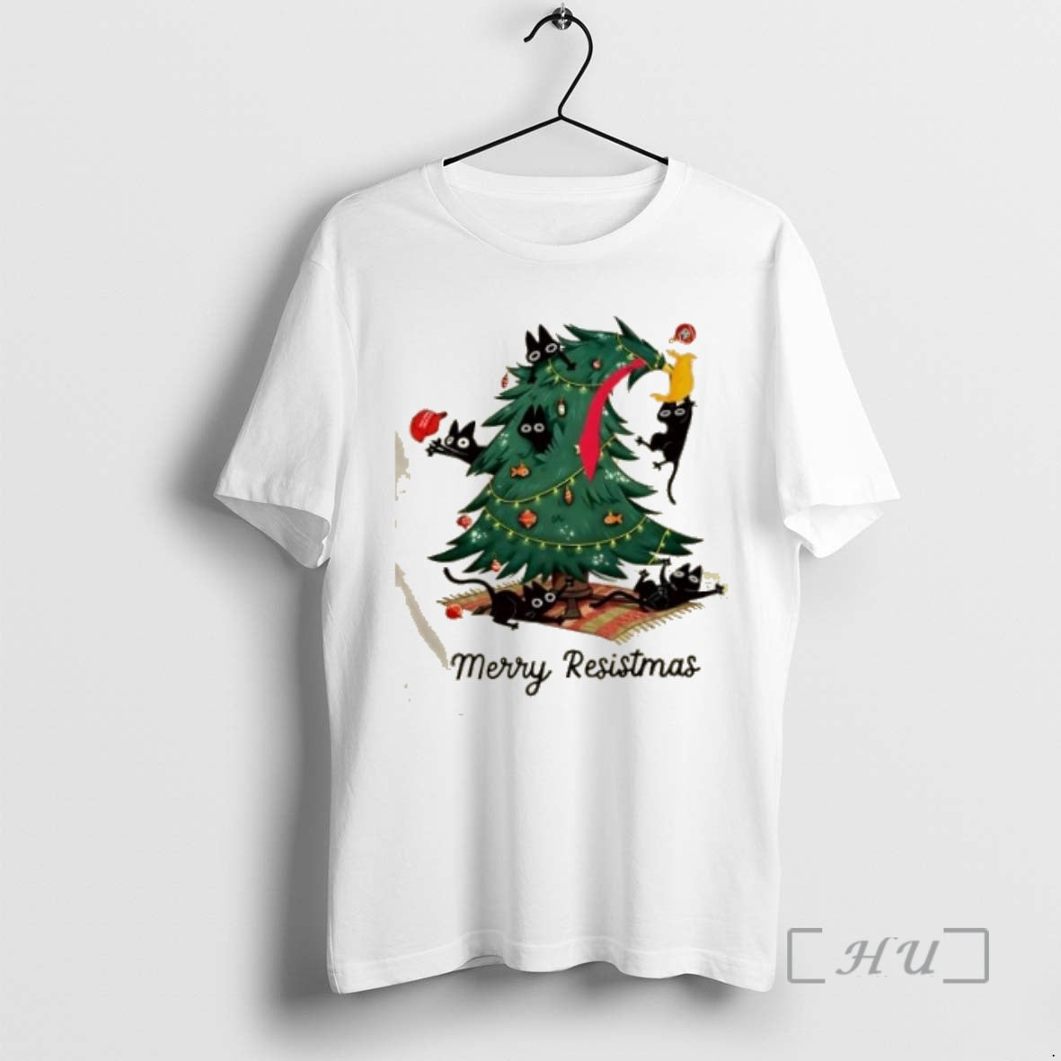 Officials Black Cats Fdt Merry Resistmas Christmas Tree T-Shirts, Hoodie, Sweatshirt | PodTeesHub.com