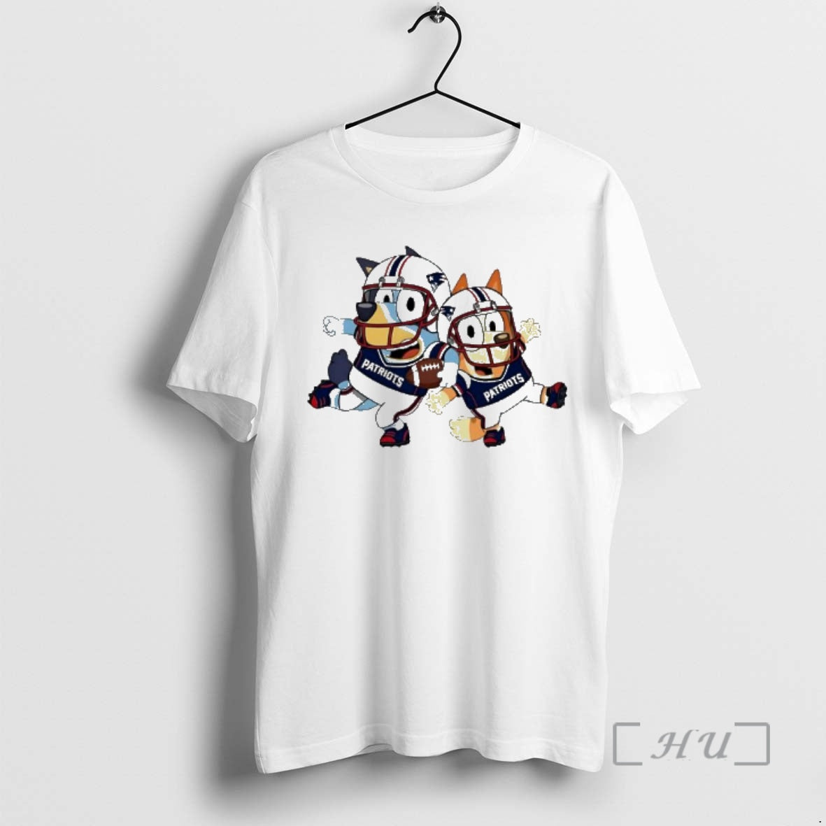 Officials Bluey New England Football Retro Fan Cute Cartoon T-Shirts, Hoodie, Sweatshirt | PodTeesHub.com