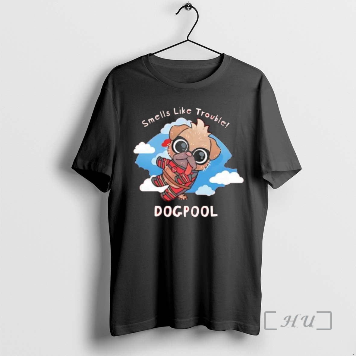 Officials Deadpool Smells Like Trouble Dogpool Graphic T-Shirts, Hoodie, Sweatshirt | PodTeesHub.com