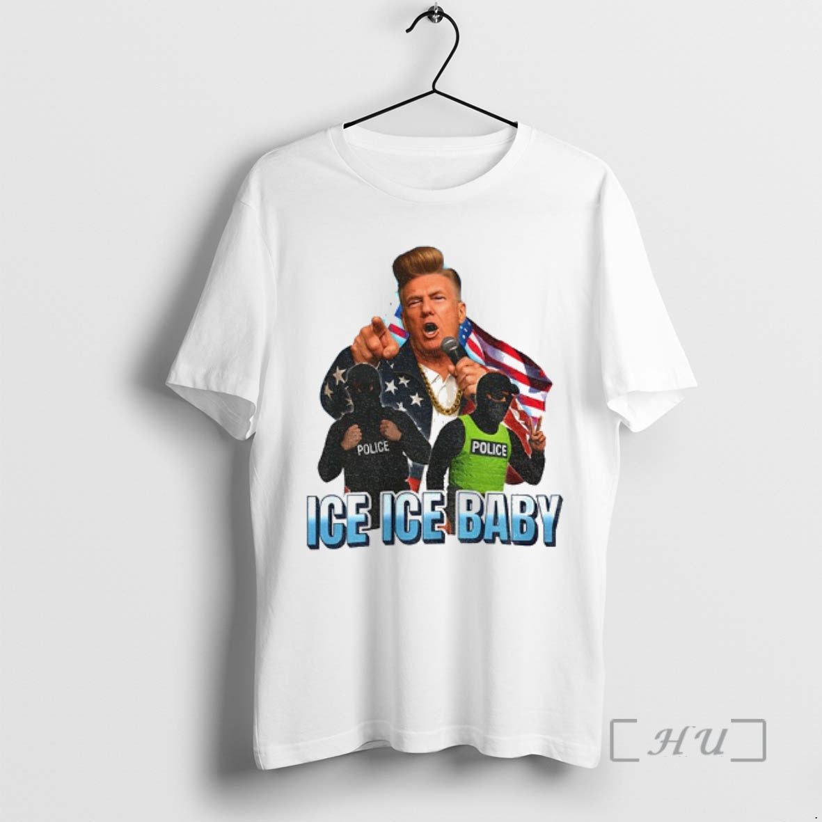 Officials Donald Trump Ice Ice Baby American Flag T-Shirts, Hoodie, Sweatshirt | PodTeesHub.com