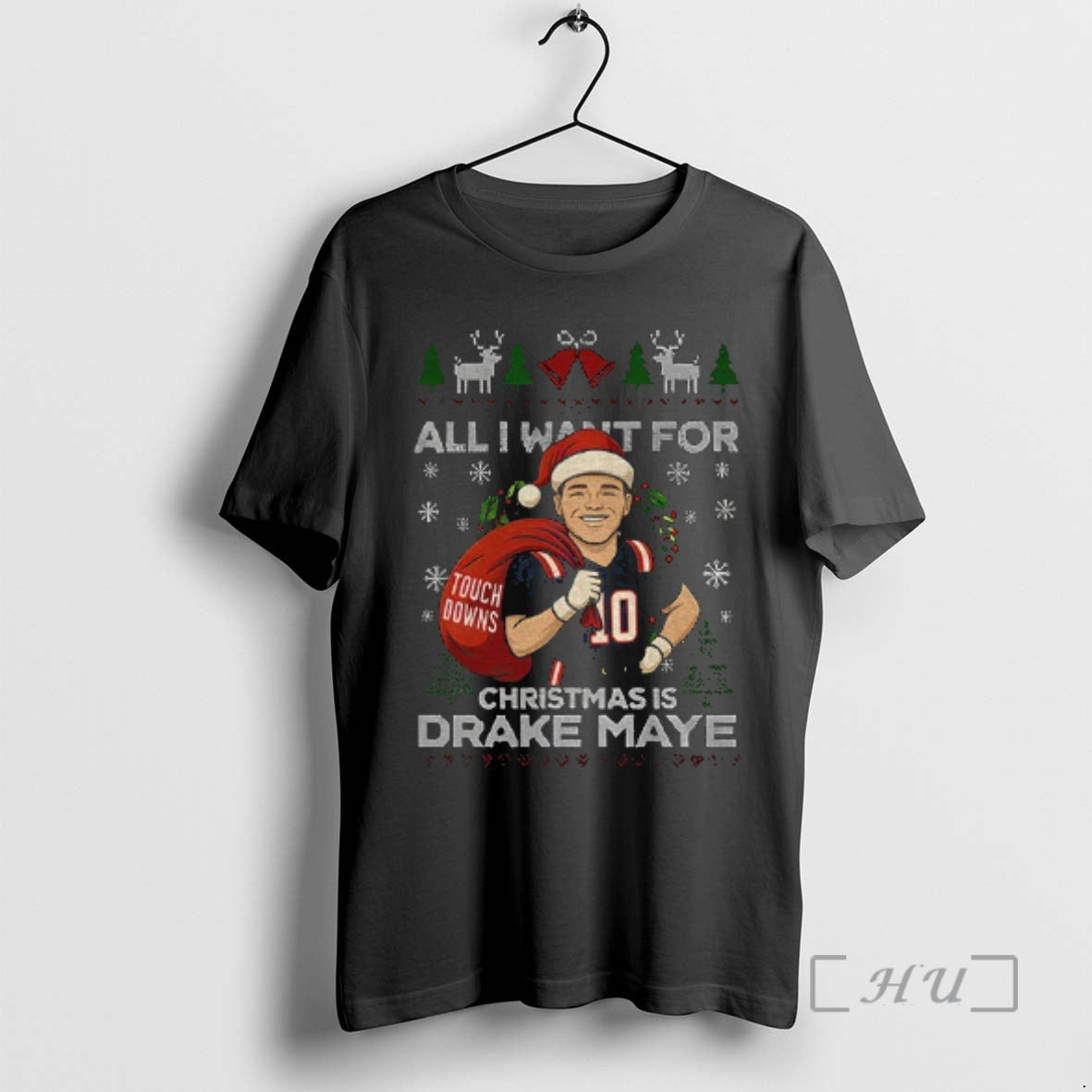 Officials Drake Maye Santa Christmas Smile All I Want For Christmas Is Drake Maye Premium T-Shirts, Hoodie, Sweatshirt