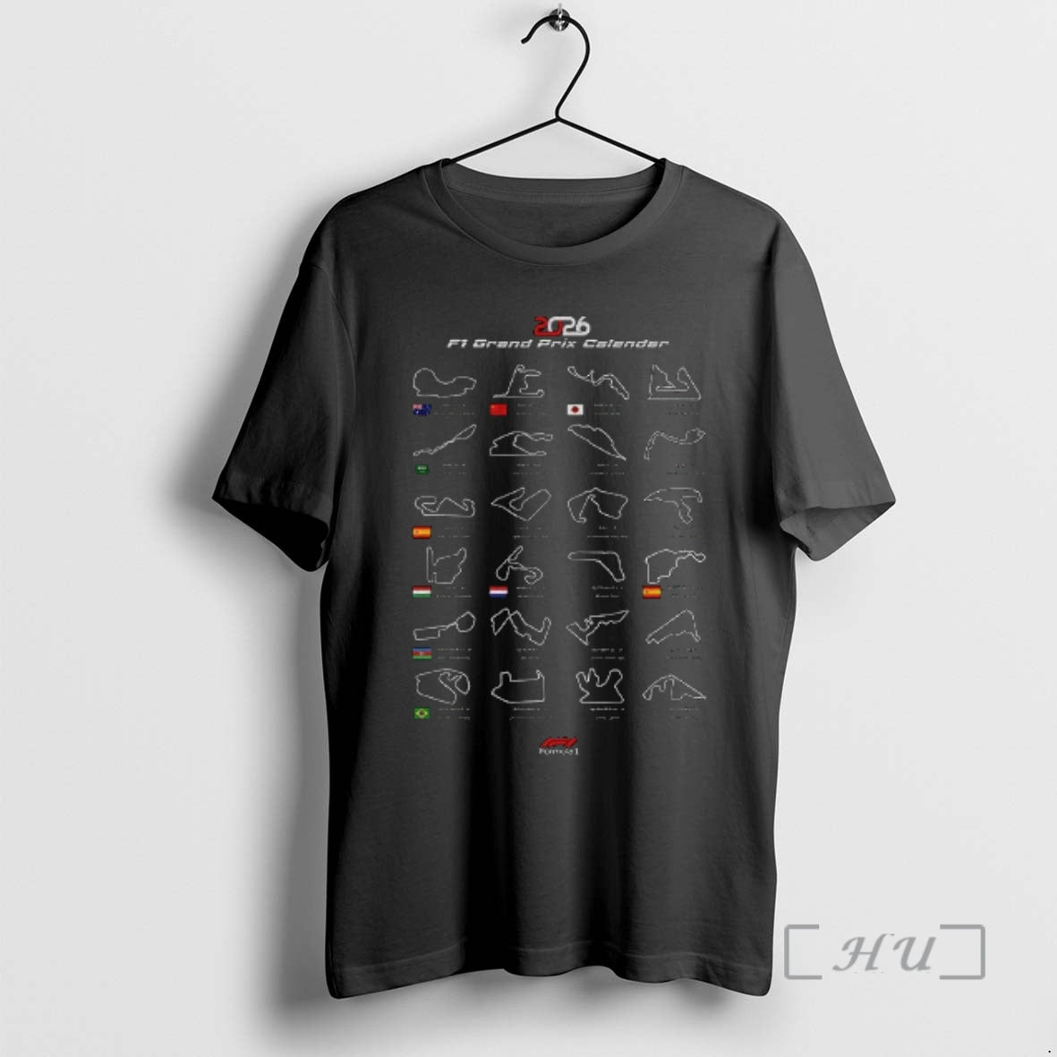 Officials Formula One 2026 Calendar F1 Grand Prix Schedule T-Shirts, Hoodie, Sweatshirt | PodTeesHub.com