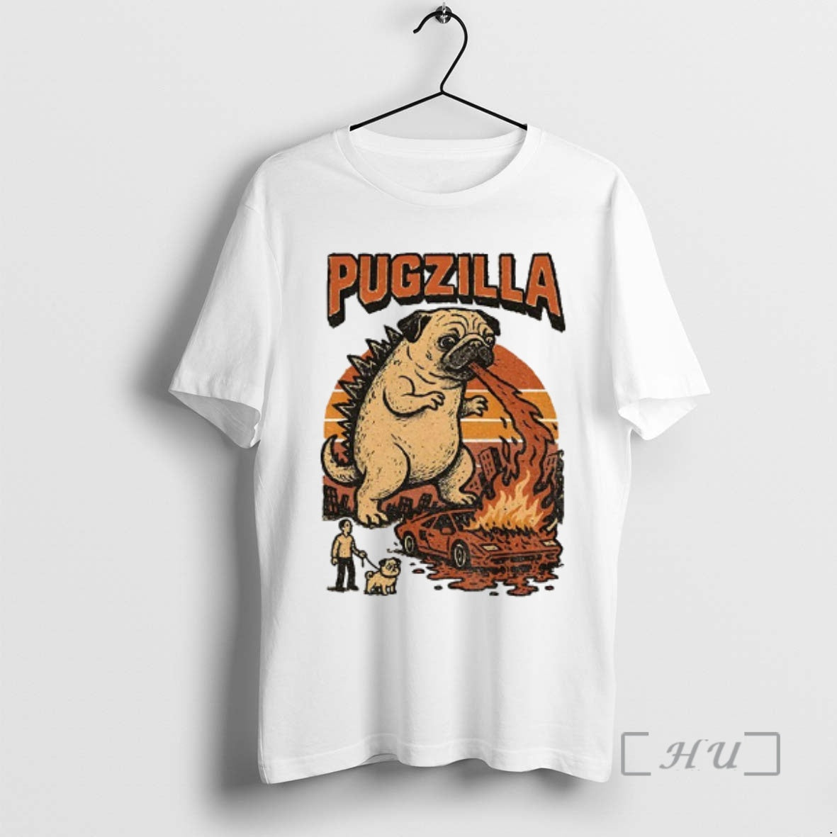 Officials Funny Pug Godzilla T-Shirts, Hoodie, Sweatshirt | PodTeesHub.com