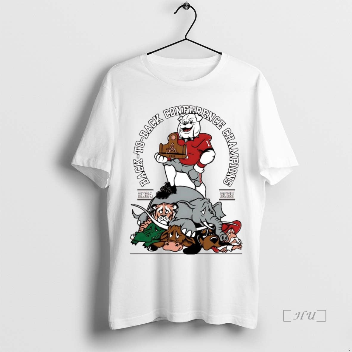 Officials Georgia Bulldogs 2025 Back To Back Conference Champions Mascot T-Shirts, Hoodie, Sweatshirt | PodTeesHub.com