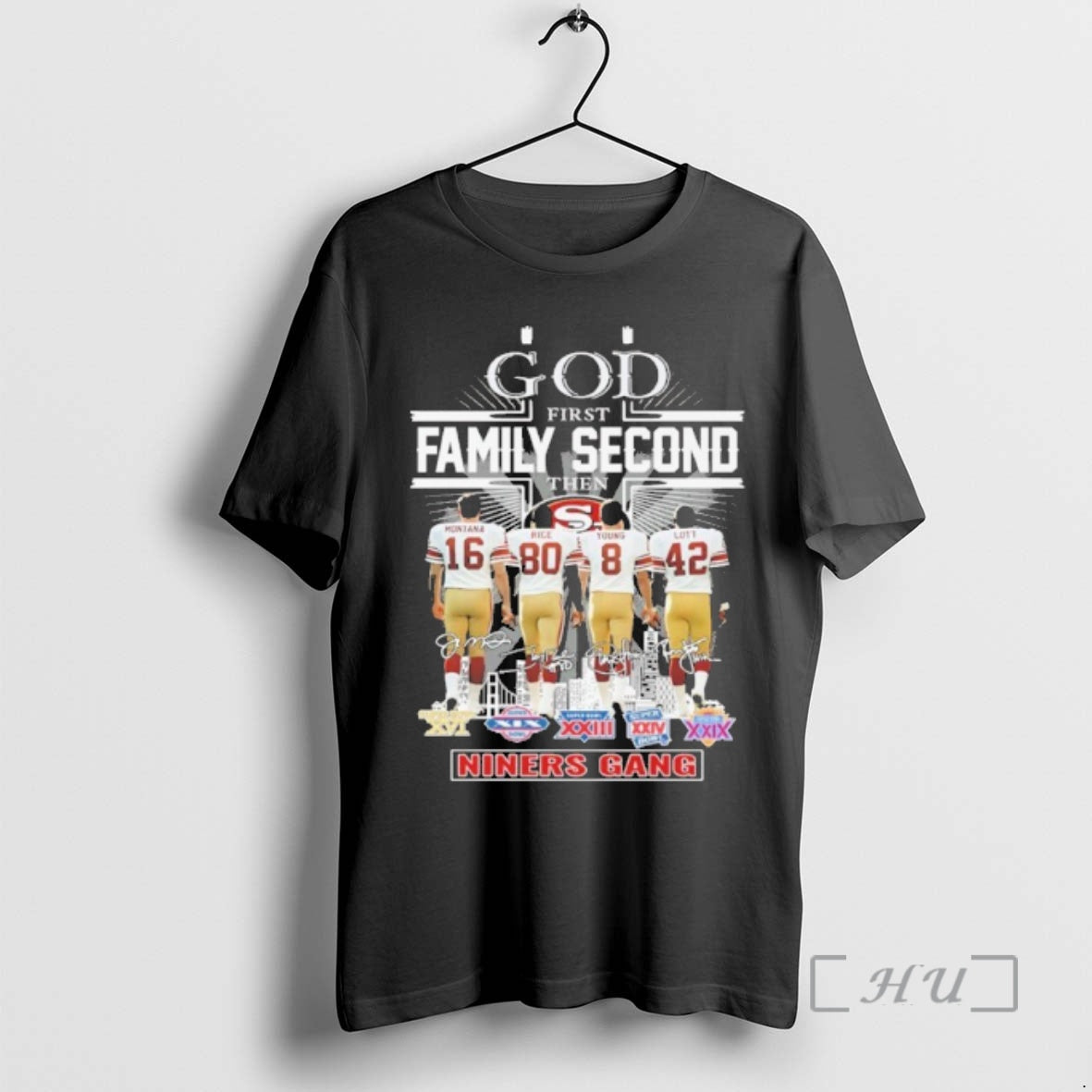 Officials God First Family Second Then Player Signature Niners Gang City Premium T Shirts Sweater Hoodie, Sweatshirt