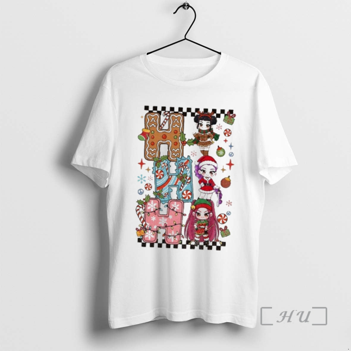 Officials Huntrix Demon Hunter Kpop Christmas Ho Ho Ho T-Shirts, Hoodie, Sweatshirt | PodTeesHub.com