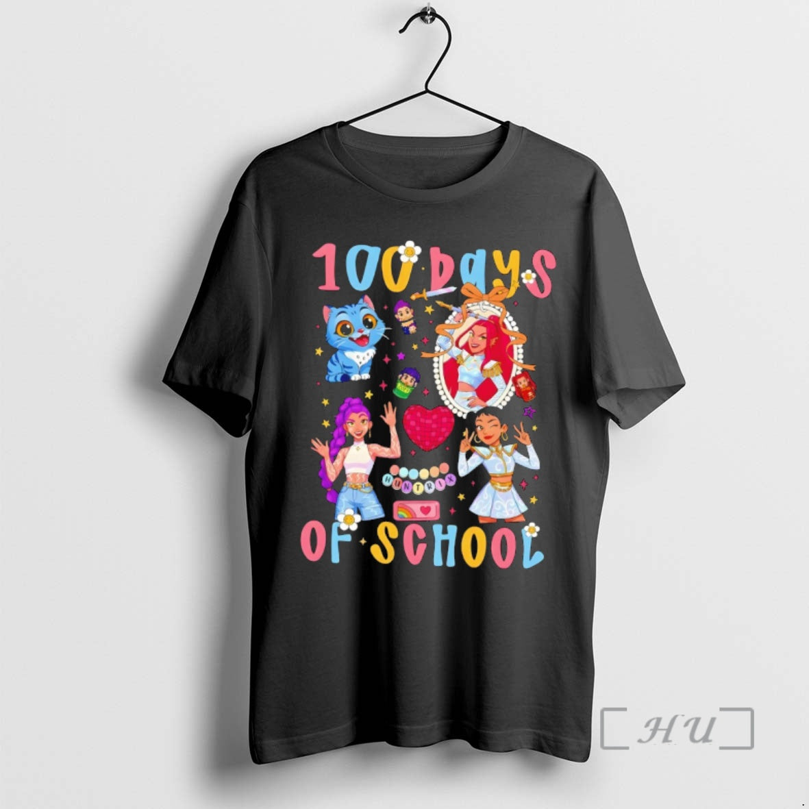Officials Kpop Demon Hunter Happy 100th Day Of School T-Shirts, Hoodie, Sweatshirt | PodTeesHub.com