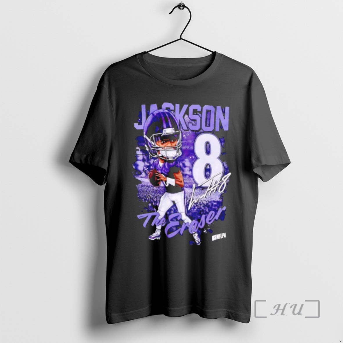 Officials Lamar Jackson The Eraser Number 8 Signature Caricature T-Shirts, Hoodie, Sweatshirt | PodTeesHub.com