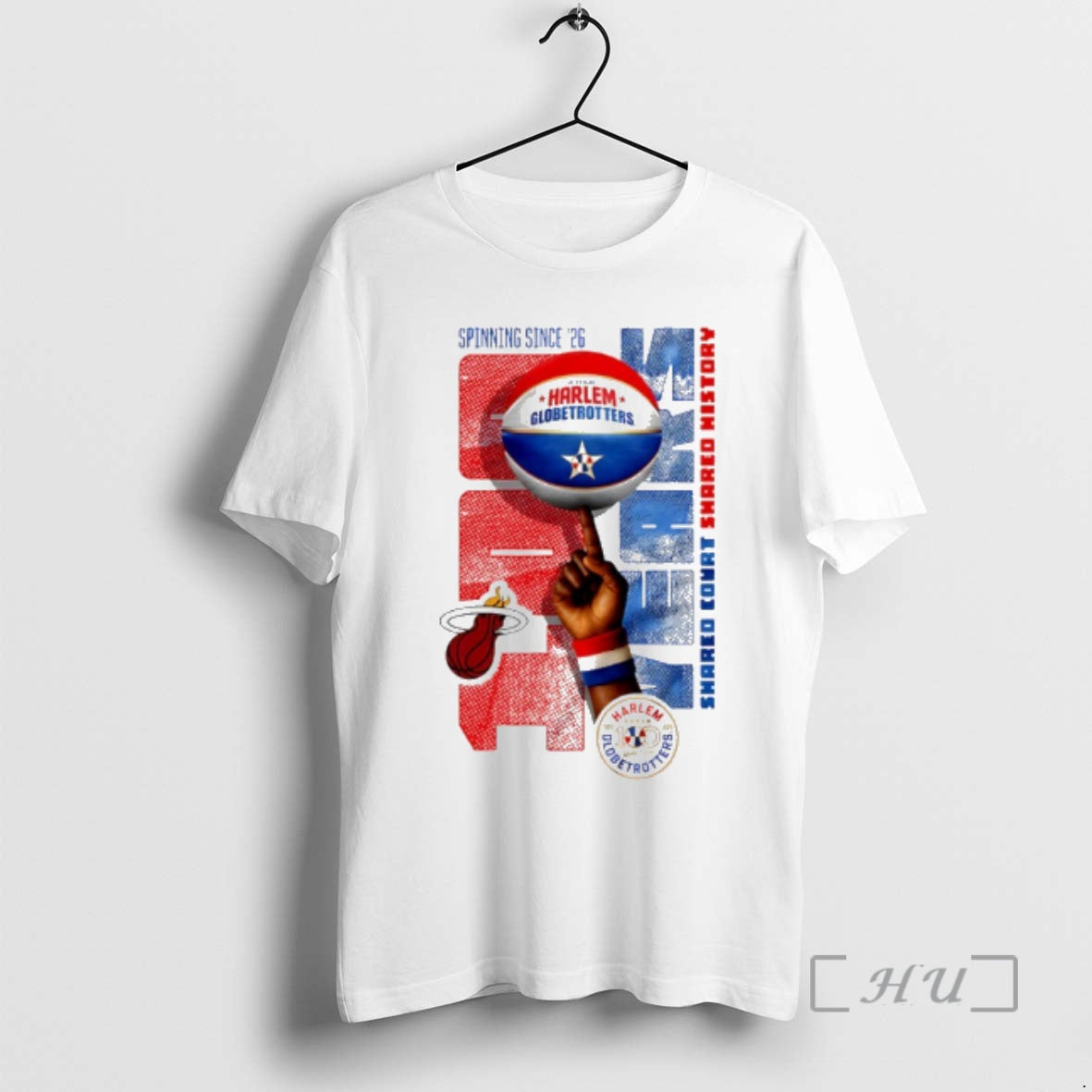 Officials Miami Heat X Harlem Globetrotters Spinning Since 26 T-Shirts, Hoodie, Sweatshirt | PodTeesHub.com