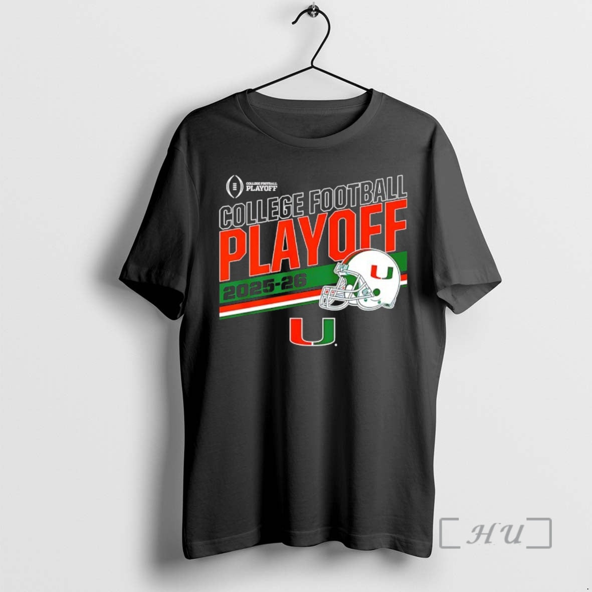 Officials Miami Huricanes 2025 2026 College Football Playoff Stripe Helmet T-Shirts, Hoodie, Sweatshirt | PodTeesHub.com