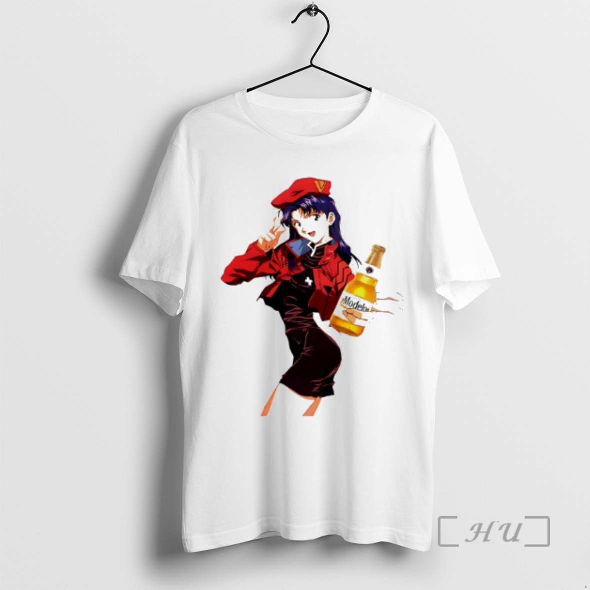 Officials Misato Mod Modelo Beer Anime T-Shirts, Hoodie, Sweatshirt | PodTeesHub.com