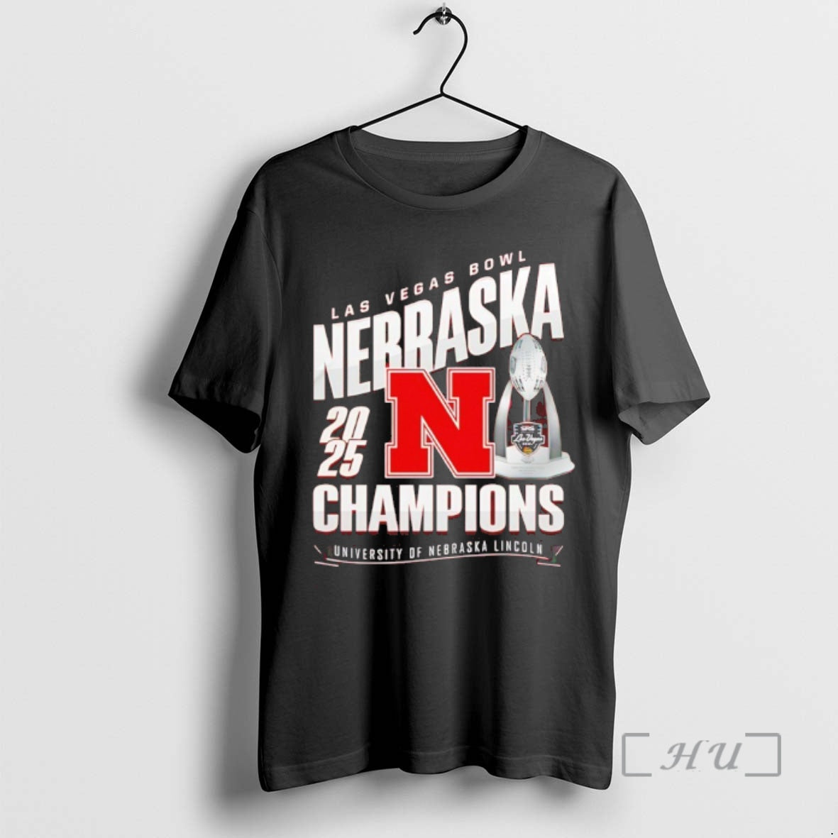 Officials Nebraska Cornhuskers 2025 Las Vegas Bowl Champions Trophy T-Shirts, Hoodie, Sweatshirt | PodTeesHub.com