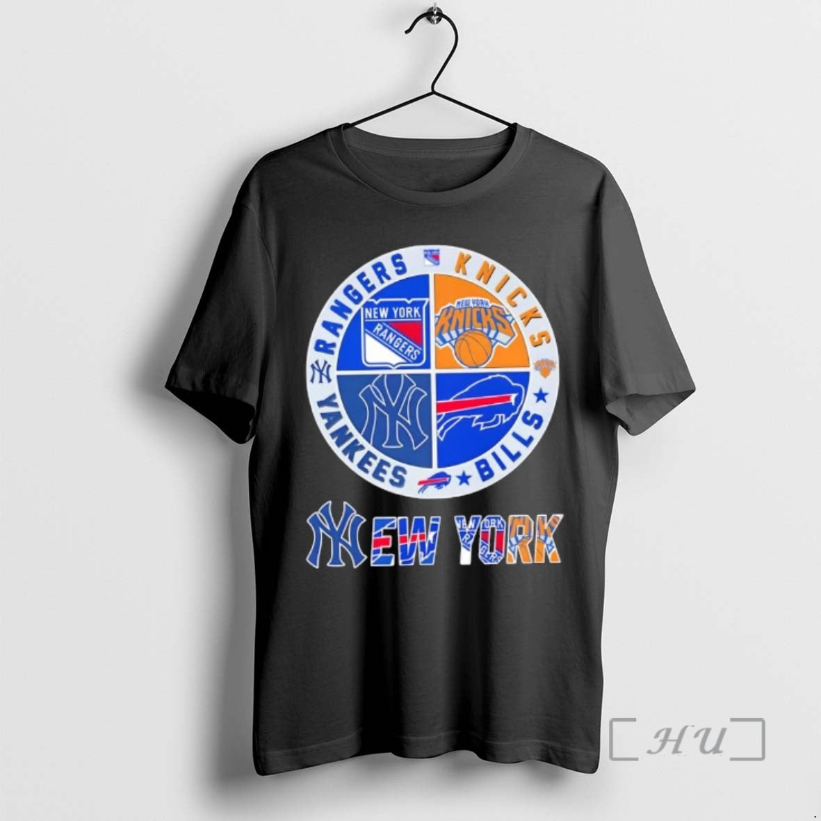 Officials New York City Sports Rangers Knicks Bills Yankees Logos Combine Premium T Shirts Sweater Hoodie, Sweatshirt