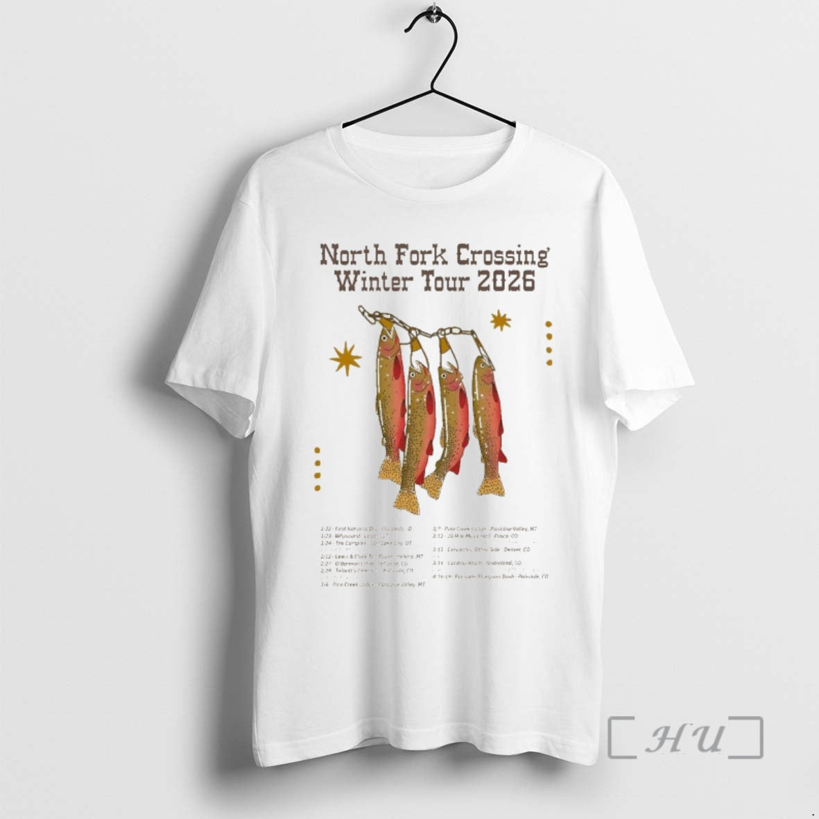 Officials North Fork Crossing Winter Tour 2026 Fish T-Shirts, Hoodie, Sweatshirt | PodTeesHub.com