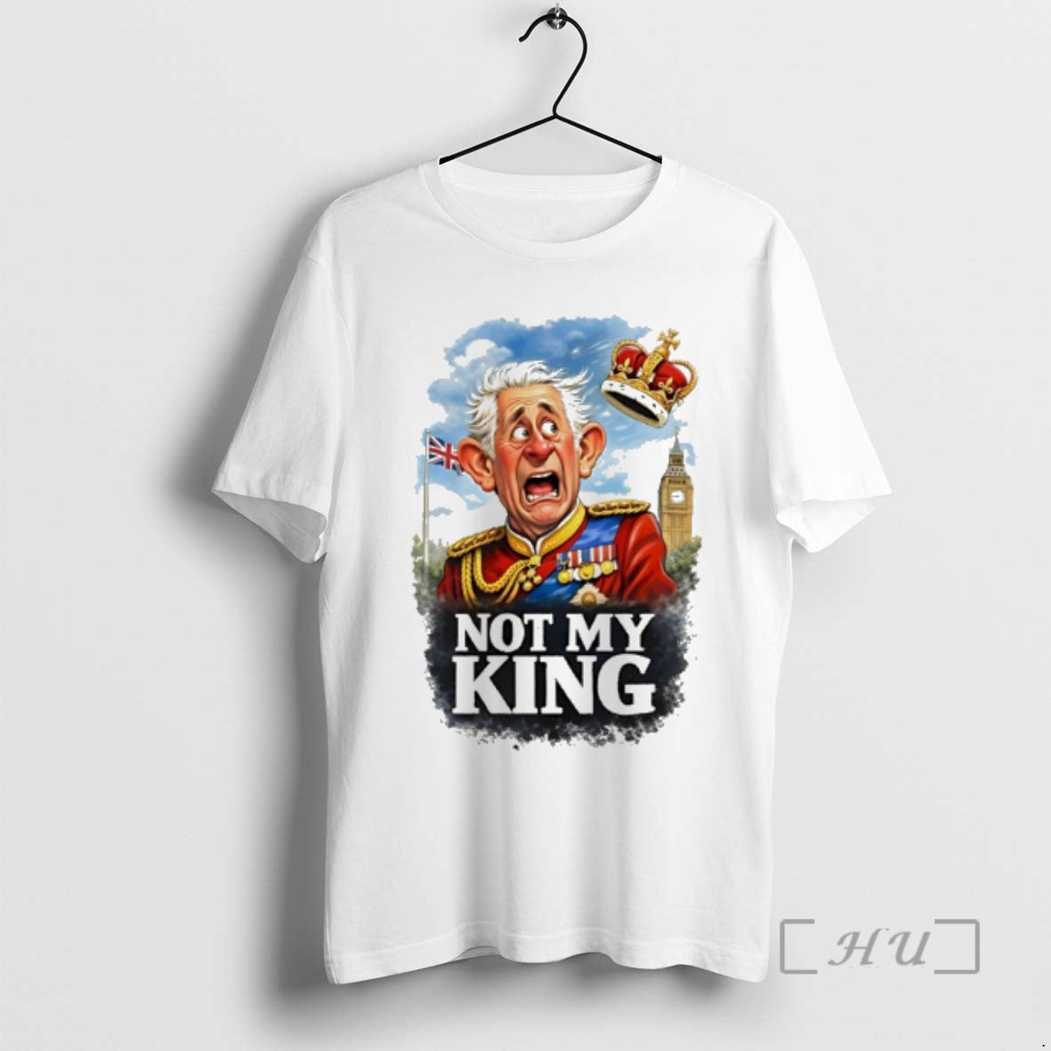 Officials Not My King British Monarchy Satire Cartoon T-Shirts, Hoodie, Sweatshirt | PodTeesHub.com