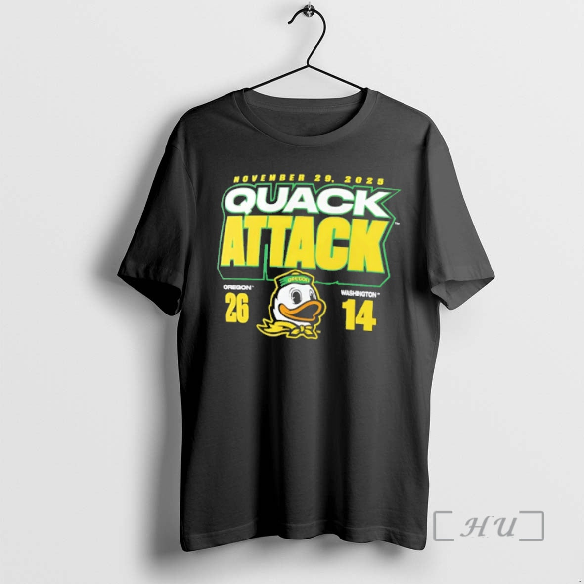 Officials Oregon Ducks Vs Washington Huskies 2025 Quack Attack Score 26 14 Premium T Shirts Hoodie, Sweatshirt